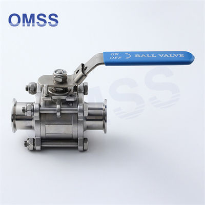 Tri Clamp Ball Valve 3A 1&quot; Sanitário 3PC Manual sem retenção motorizado com plataforma alta