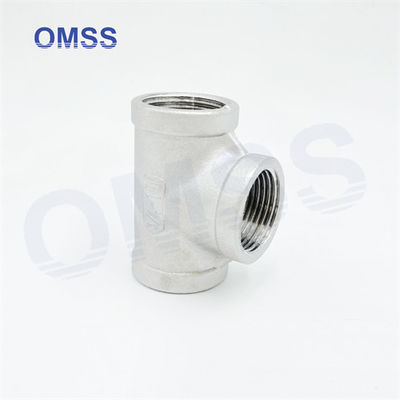 Fittings de tubos de vidros sanitários 304 1 1/2 &quot;Fusão de aço inoxidável BSP NPT Tee feminino