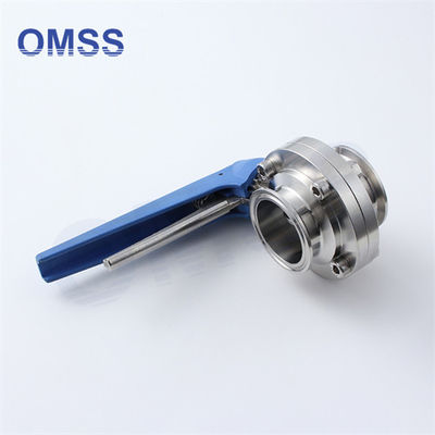 Válvula de borboleta de flange de aço inoxidável 0,5 &quot;-12&quot; 3A SMS DIN Tri Clover de grau alimentar com gatilho