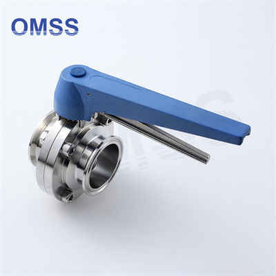 Válvula de borboleta de flange de aço inoxidável 0,5 &quot;-12&quot; 3A SMS DIN Tri Clover de grau alimentar com gatilho