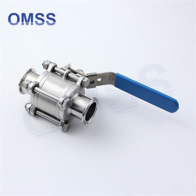 Tri Clamp Ball Valve 3A 1&quot; Sanitário 3PC Manual sem retenção motorizado com plataforma alta