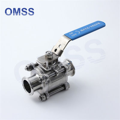 Tri Clamp Ball Valve 3A 1&quot; Sanitário 3PC Manual sem retenção motorizado com plataforma alta