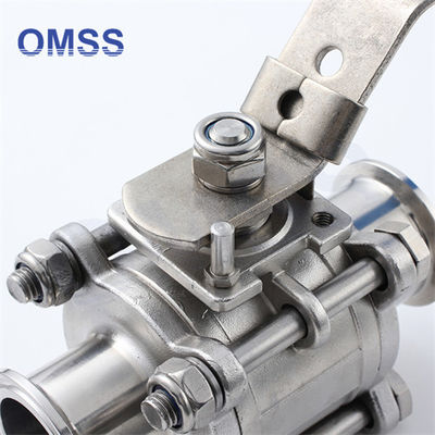 Tri Clamp Ball Valve 3A 1&quot; Sanitário 3PC Manual sem retenção motorizado com plataforma alta