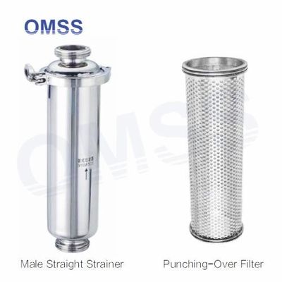 SS316 SS304 Filtros sanitários Filtros retos masculinos de aço inoxidável Filtros retos filtro para bebidas