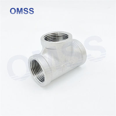 Fittings de tubos de vidros sanitários 304 1 1/2 &quot;Fusão de aço inoxidável BSP NPT Tee feminino