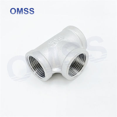 Fittings de tubos de vidros sanitários 304 1 1/2 &quot;Fusão de aço inoxidável BSP NPT Tee feminino