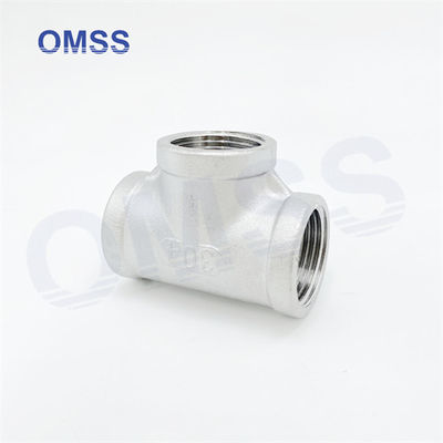 Fittings de tubos de vidros sanitários 304 1 1/2 &quot;Fusão de aço inoxidável BSP NPT Tee feminino